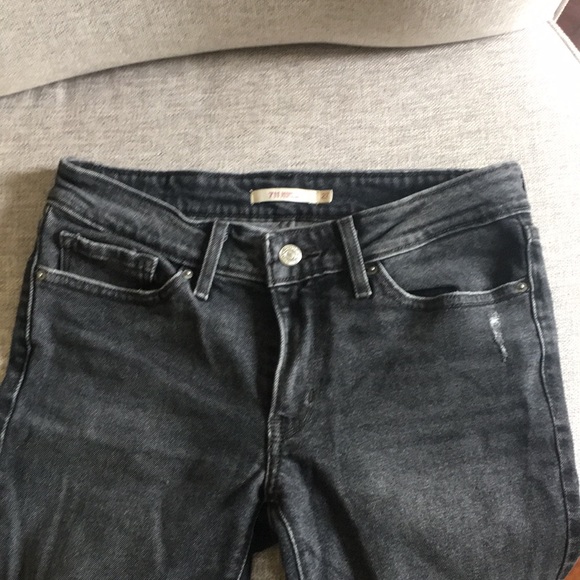 Ladies Levi Strauss 711 skinny jeans charcoal grey - Picture 3 of 12